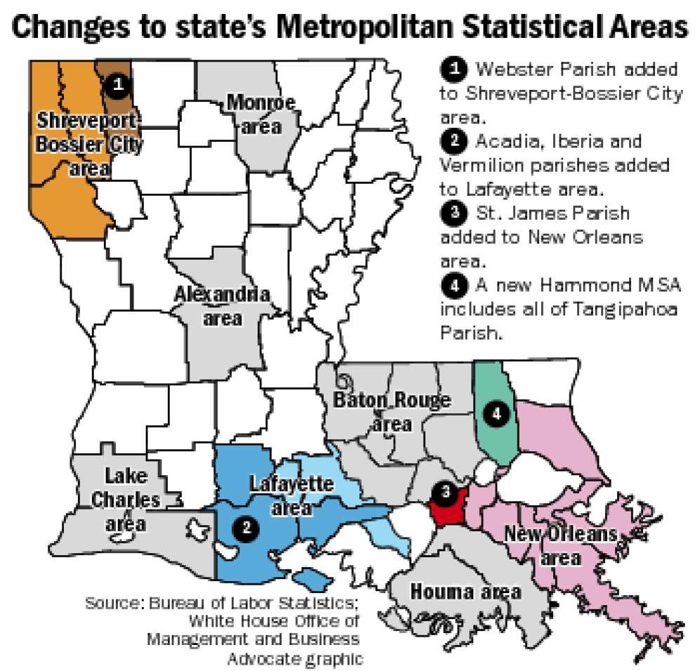 Lafayette, Orleans metros adding parishes; Hammond becomes a metro area | Business | 0