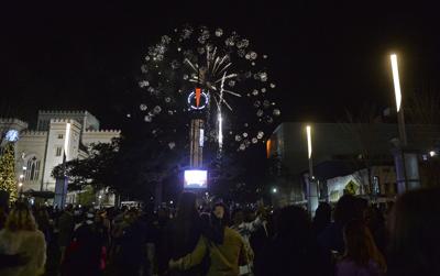 red revelry stick rouge baton theadvocate year hilary scheinuk advocate fireworks staff sky welcome during night last light