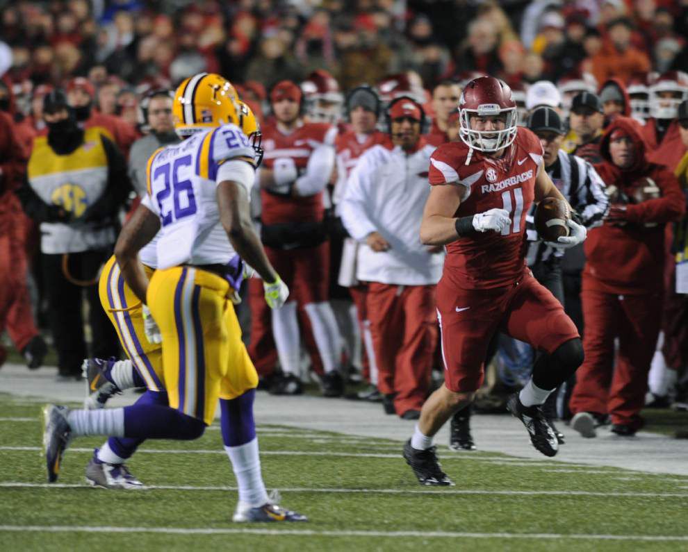 Video: LSU safety Ronald Martin says Arkansas' tight-end delay passes were effective against the Tigers _lowres