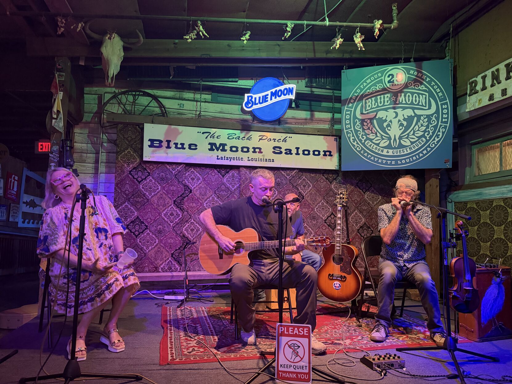 Jan Risher attends Storytellers Night at Blue Moon Lafayette