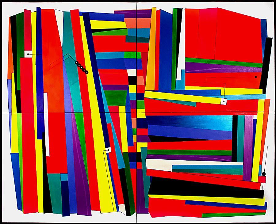 Review: Luis Cruz Azaceta's geometric paintings at Arthur Roger Gallery_lowres