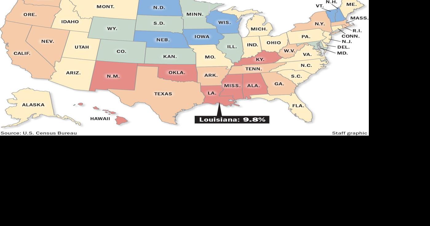 Louisiana ranks 2nd for seniors with cognitive decline in the U.S. See national data.