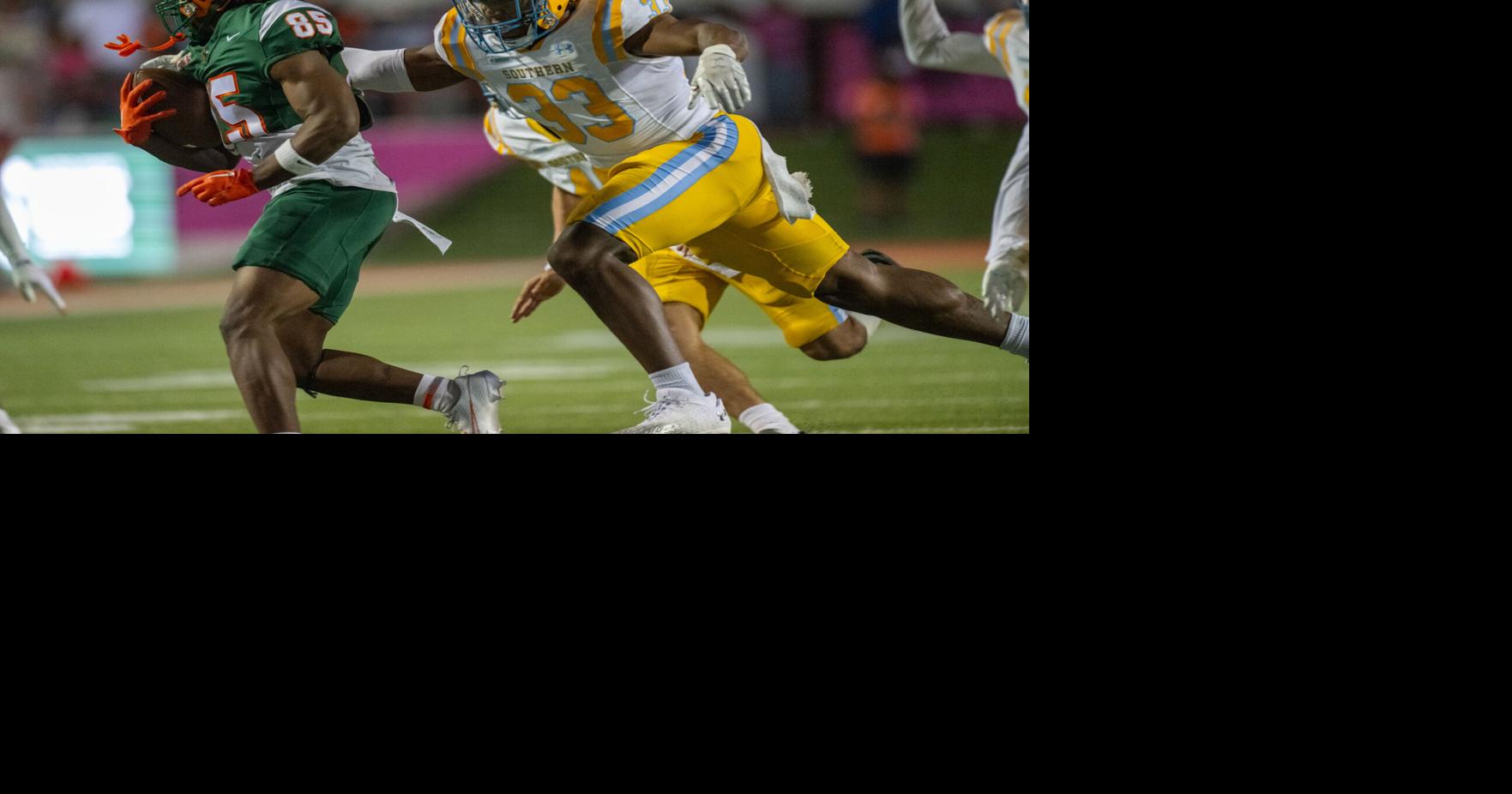 Southern University linebacker Michael Jones Jr. (33) completes