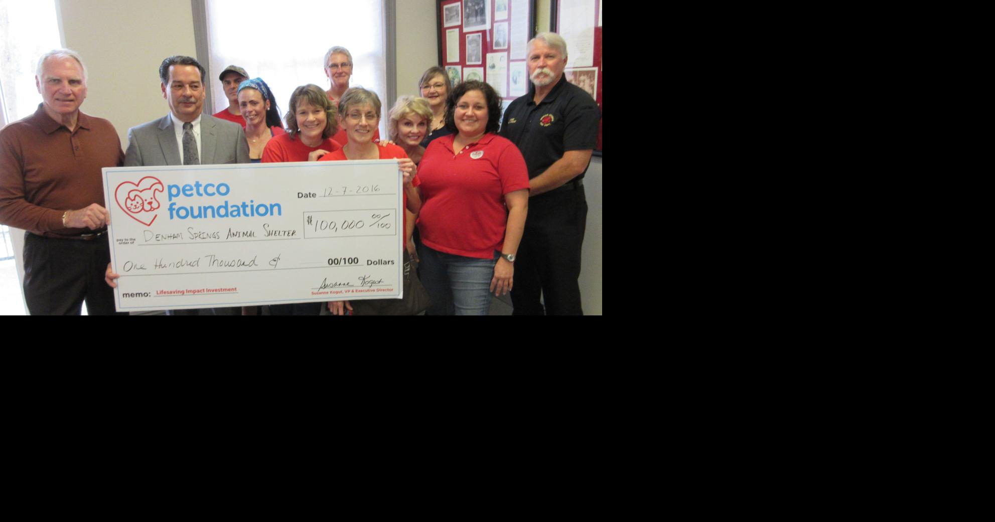Petco Foundation donated 100,000 to Denham Springs Animal Shelter