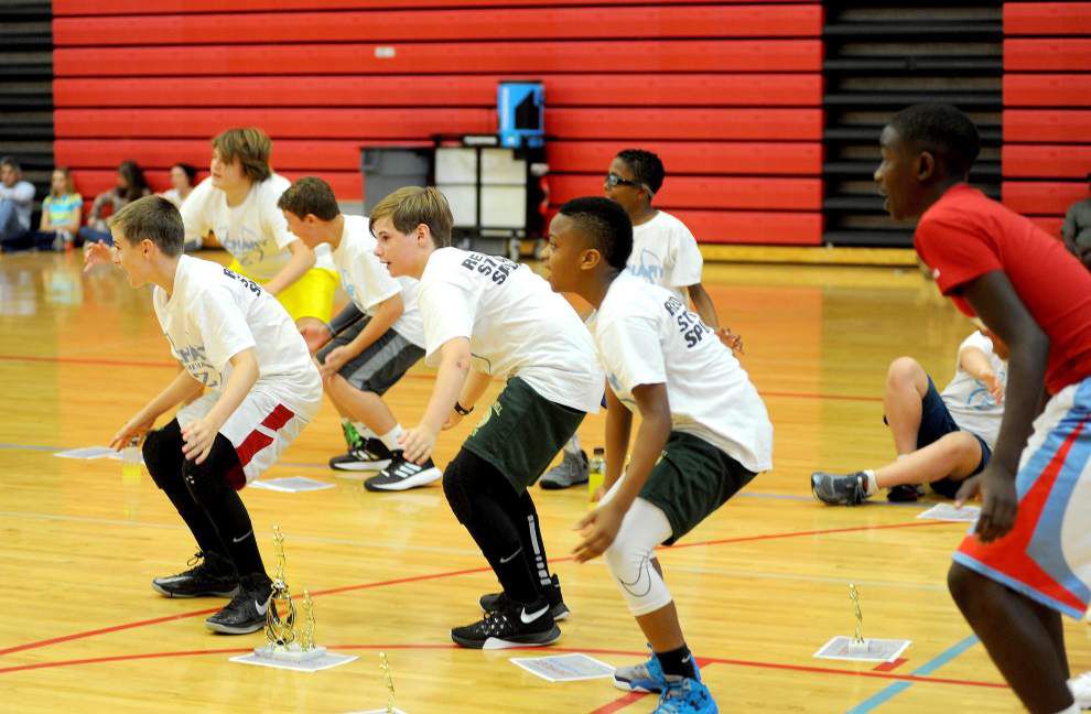 Campers drill on basketball skills Zachary