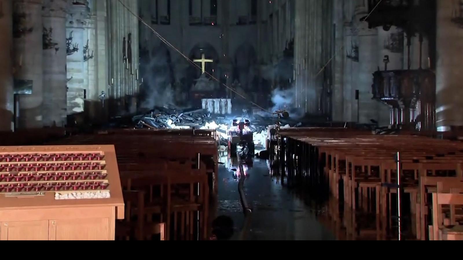 Photos: A first look at some of the damage inside Notre Dame Cathedral in Paris