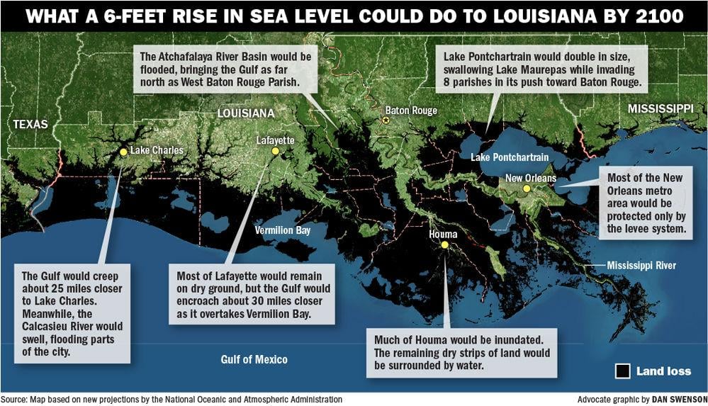 Rising sea levels threaten Louisiana homeowners with billions in losses