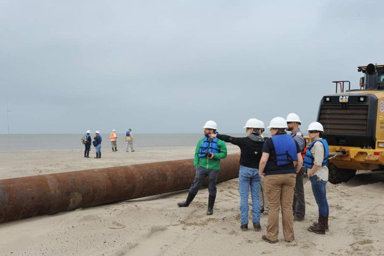 Sediment pumped onto Shell Island West serves as the foundation for 600