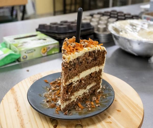 In Baton Rouge, single slice of BRQ's carrot cake serves six Food
