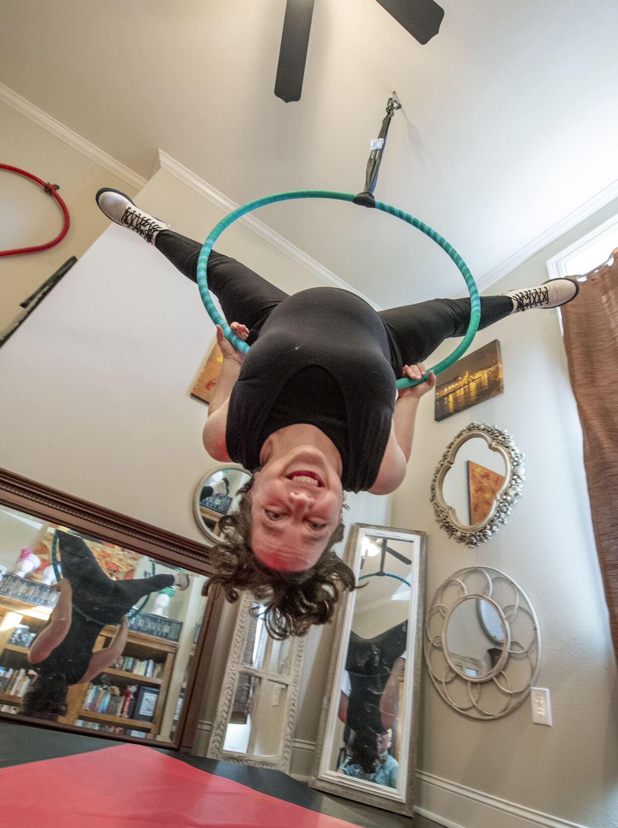 Woman's aerial hoop hobby started with a workshop, ended with a new ceiling  and teaching gig, Entertainment/Life