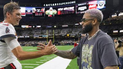 Free agent WR Odell Beckham Jr. is in the Superdome for Saints game against Buccaneers