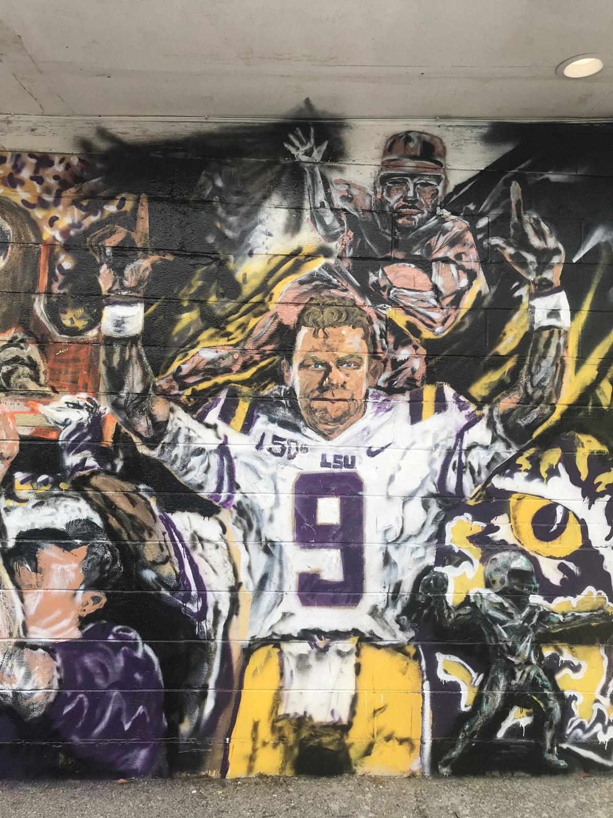 Joe Burrow And Tiger Blood Mural At Baton Rouge Daiquiri Shop