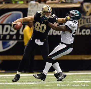 New Orleans Saints - Jimmy Graham - focused! More photos from the game:   (Michael C. Hebert / New Orleans Saints)