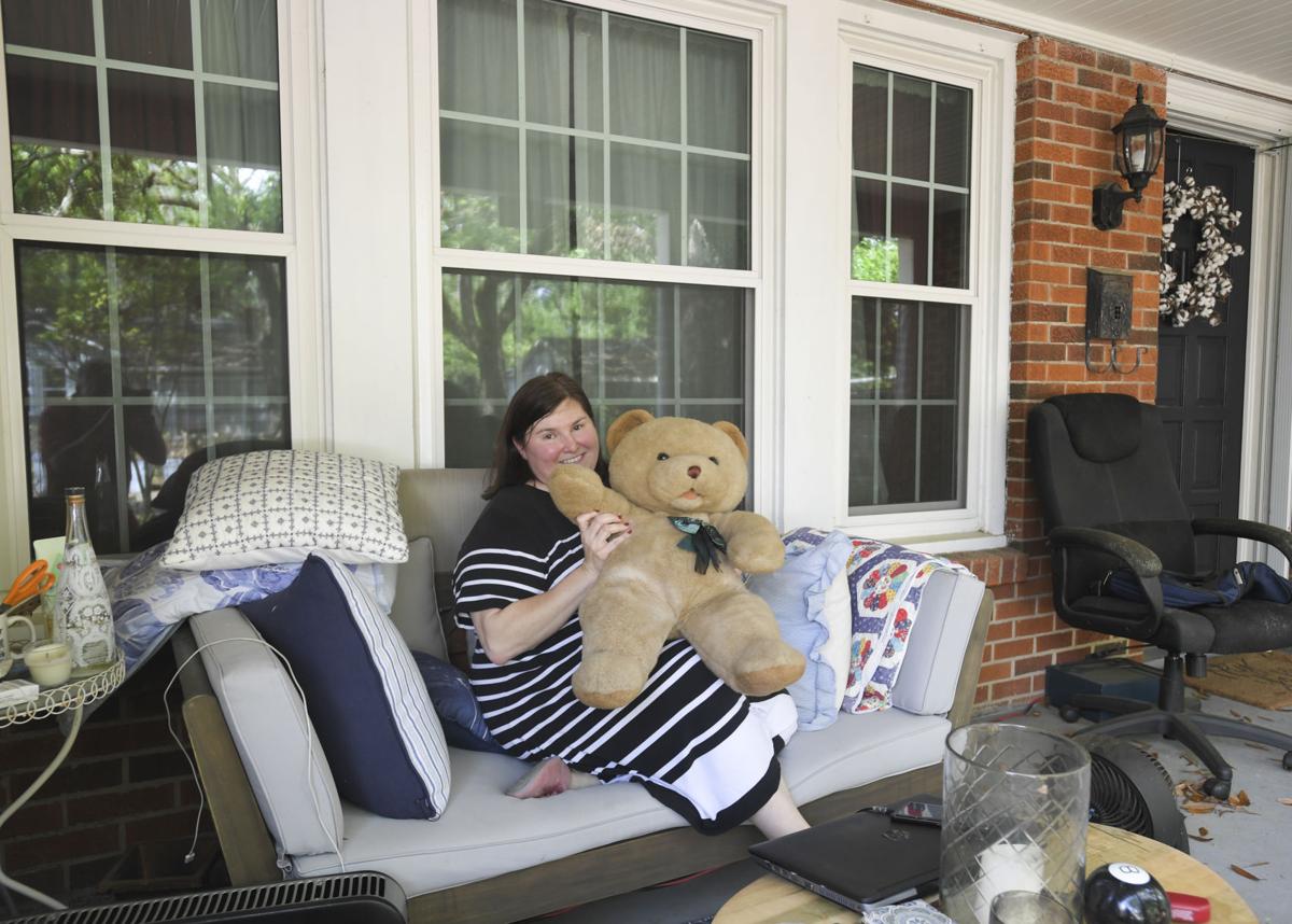 neighbors are putting teddy bears in
