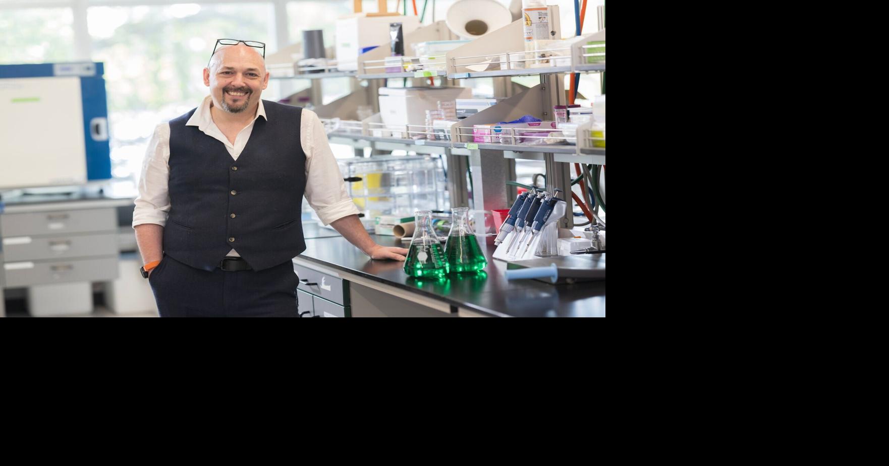 Guy German, Associate Professor/Graduate Program Director of Biomedical Engineering at the Thomas J. Watson College of Engineering and Applied Science, photographed at his laboratory in the Biotechnol