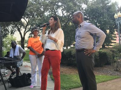 Palmer and Williams at economic justice rally