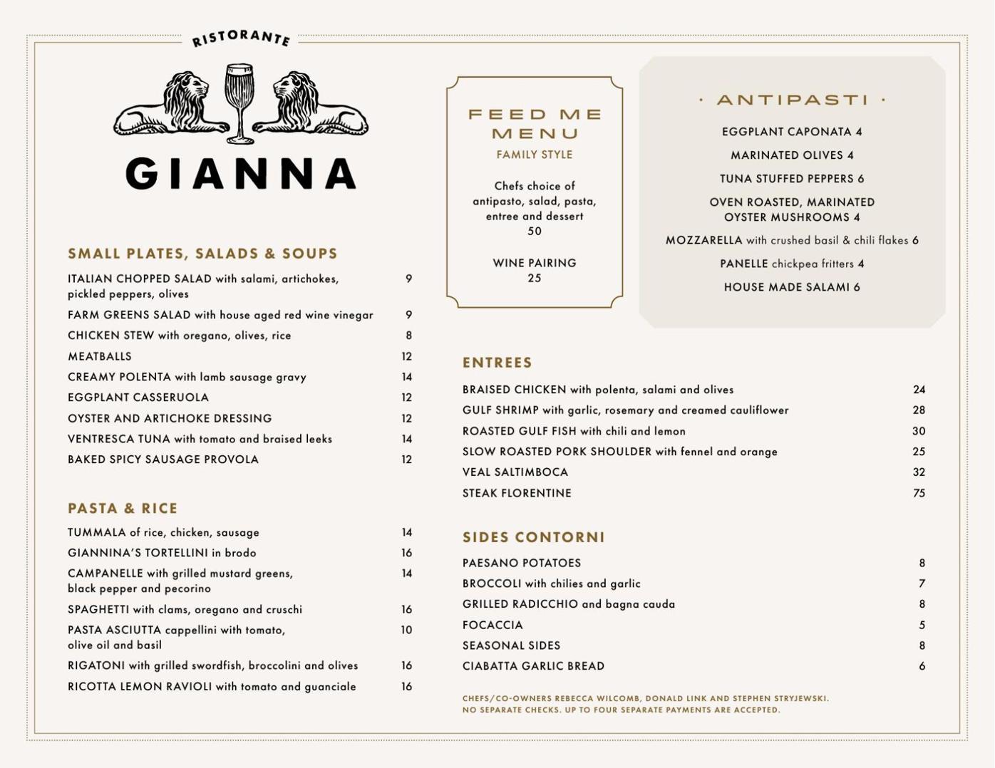 Gianna, new Italian restaurant from chef Donald Link, opens this week