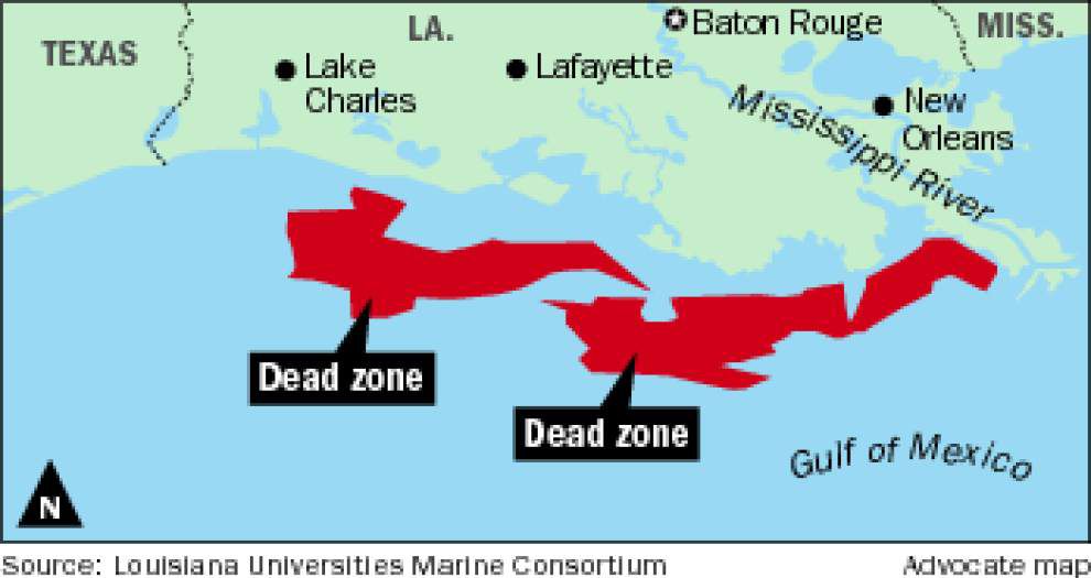 Dead zone off Louisiana coast slightly larger than last summer, but