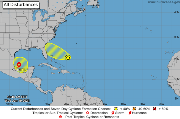 Tropical storm Alberto forms in Gulf of Mexico. See forecast Hurricane Center