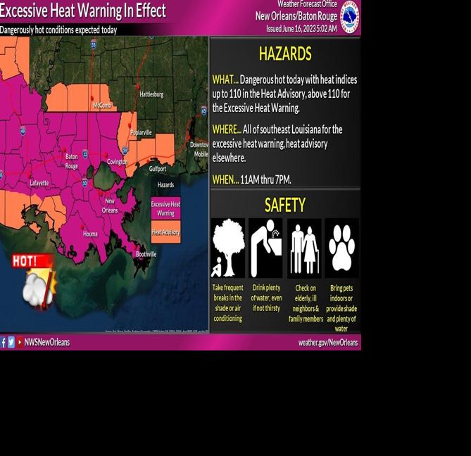 First excessive heat warning issued for Louisiana | Weather/Traffic ...