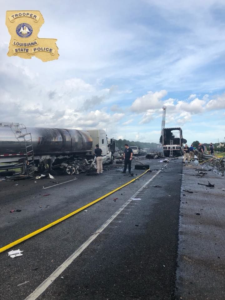 Four dead, many injured after crashes involving 18wheelers, vehicles