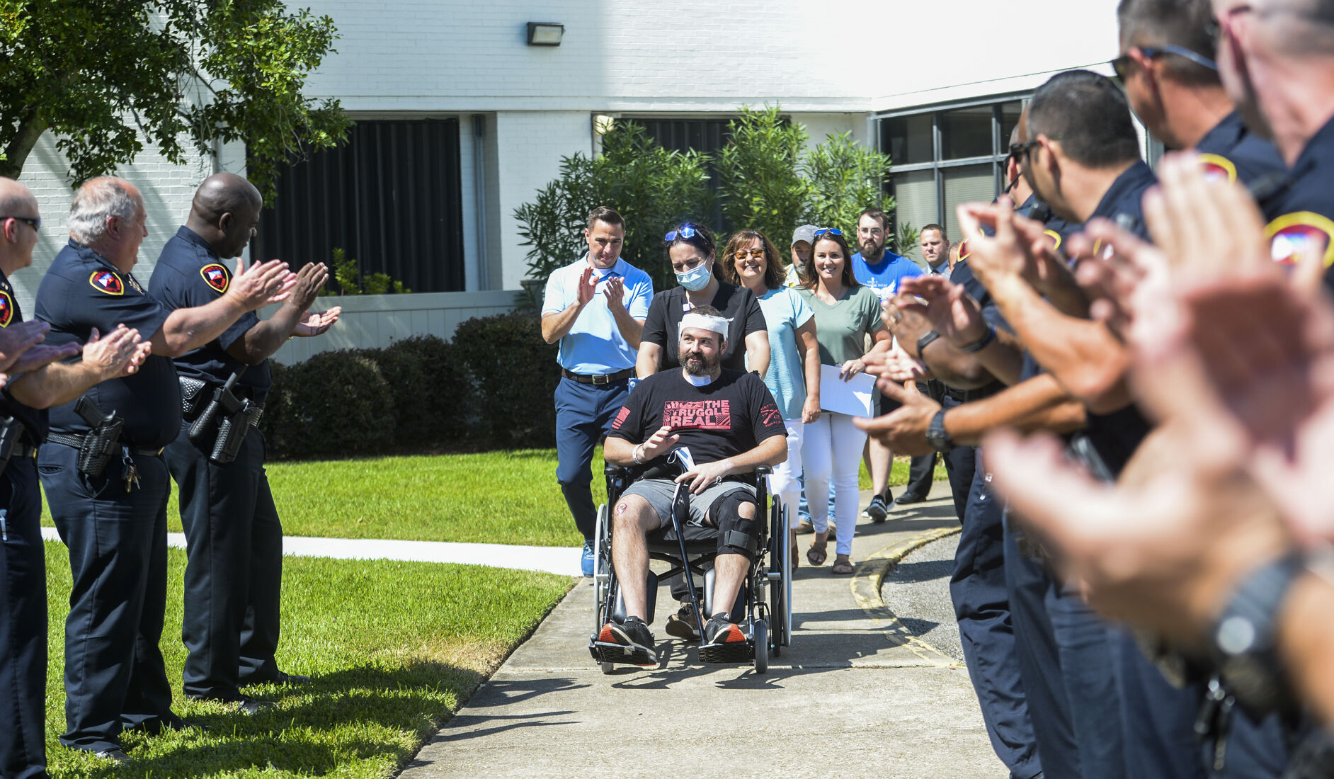 'Holding Back Tears': Lafayette Officer Injured On Duty Cheered As He ...