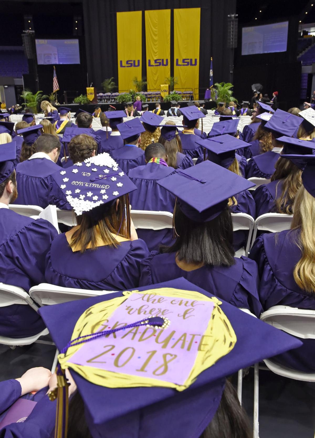 Photos Fancy Caps Lsu Pride On Display As Grads Take Stage At