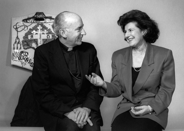 Bishop Flynn with Madeline Boustany.1