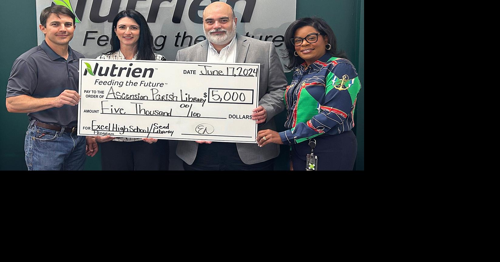 Library receives 5,000 donation from Nutrien Ascension