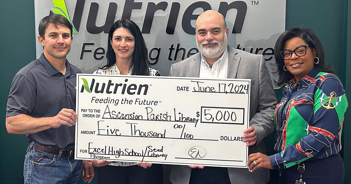 Library receives 5,000 donation from Nutrien Ascension