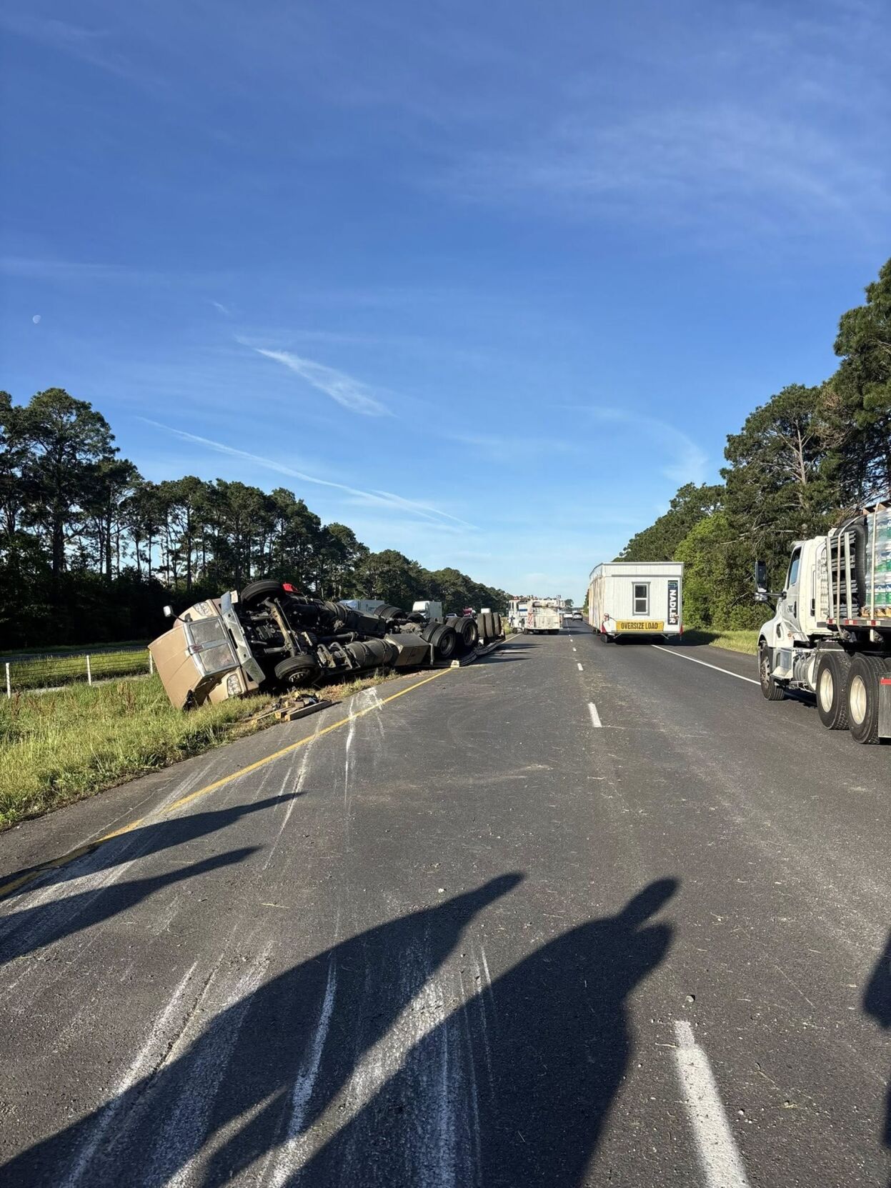 Overturned CMV on I-10 westbound