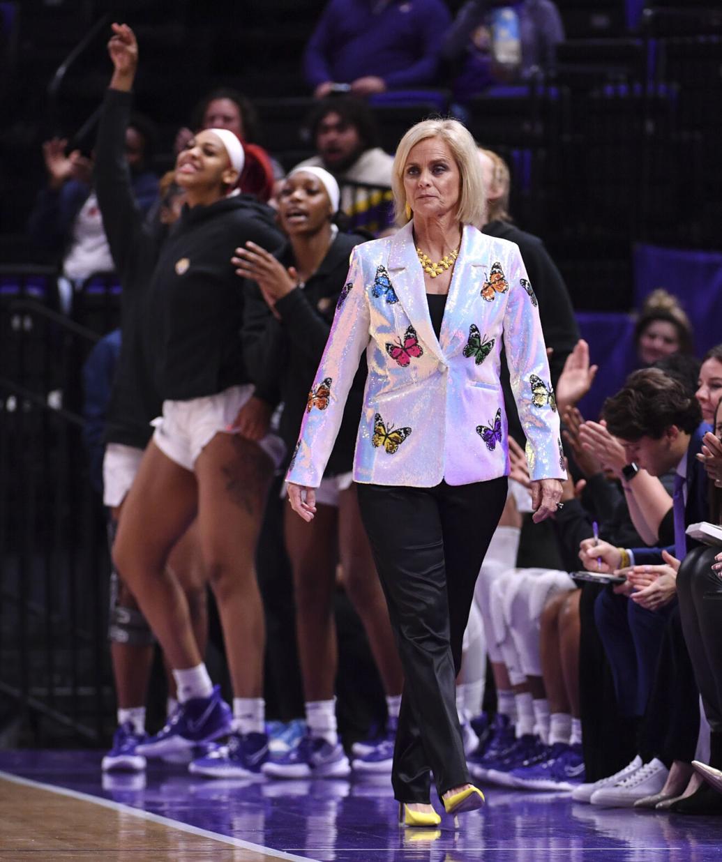 Designers behind Kim Mulkey's outfits: queen of sparkles ...
