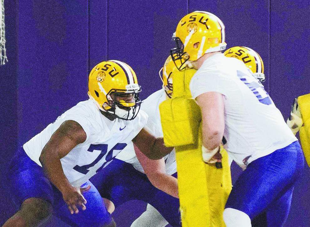 Video: LSU players participate in the Big Cat drill in Tuesday's practice _lowres