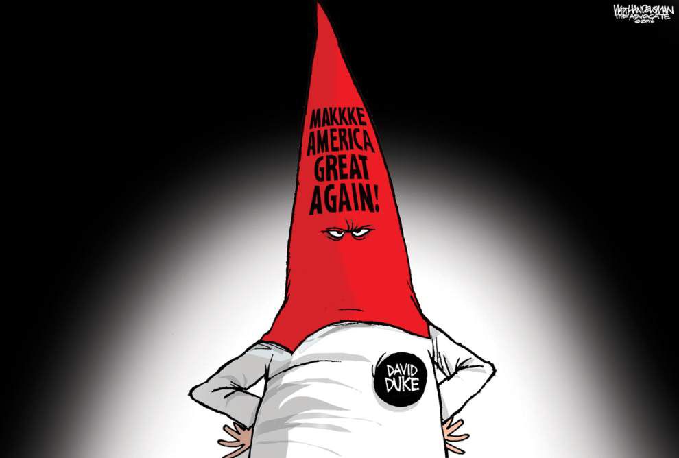 Walt Handelsman: Former KKK leader endorses Trump _lowres