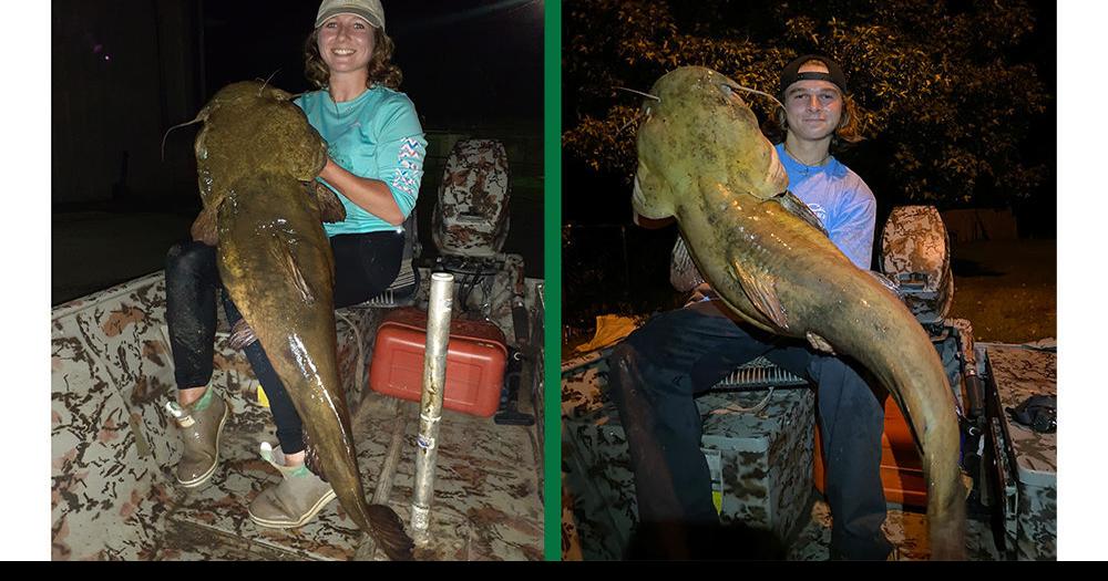 Siblings catch 'monster' flatheads night fishing on Lake Conway, News