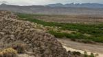 View of the Rio Grande River valley in Big Bend National Park near the Texas-Mexico border.