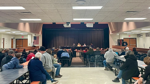Residents gather at a Fayette Township meeting in Michigan to discuss solar.