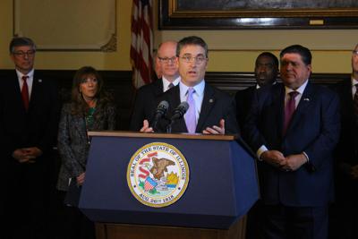 State Rep. Mike Marron, R-Fithian, during a news conference in Springfield, Illinois