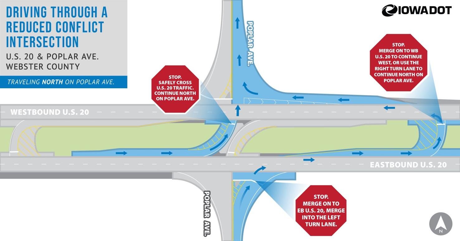 Iowa DOT rolls out its first reduced conflict intersection Iowa