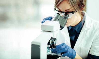 stock image of lab worker