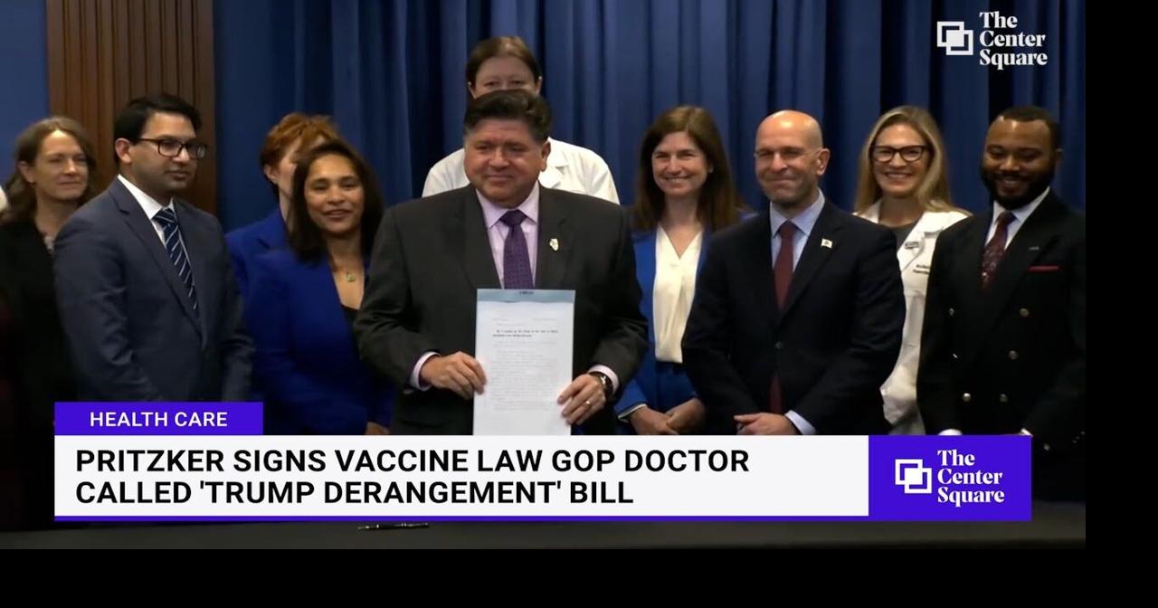 WATCH: Pritzker signs vaccine law GOP doctor called 'Trump Derangement' bill