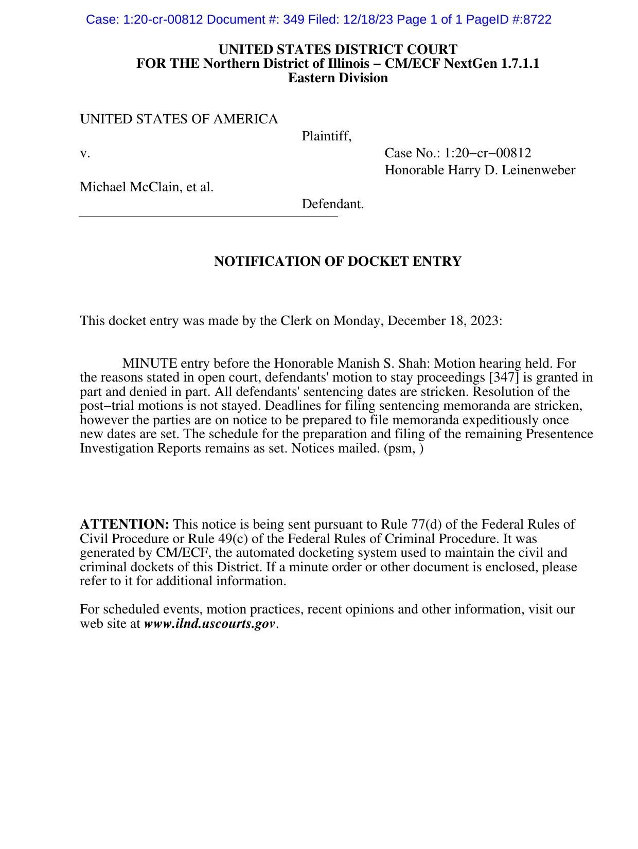 Judge grants ComEd 4 motion to postpone sentencing Illinois