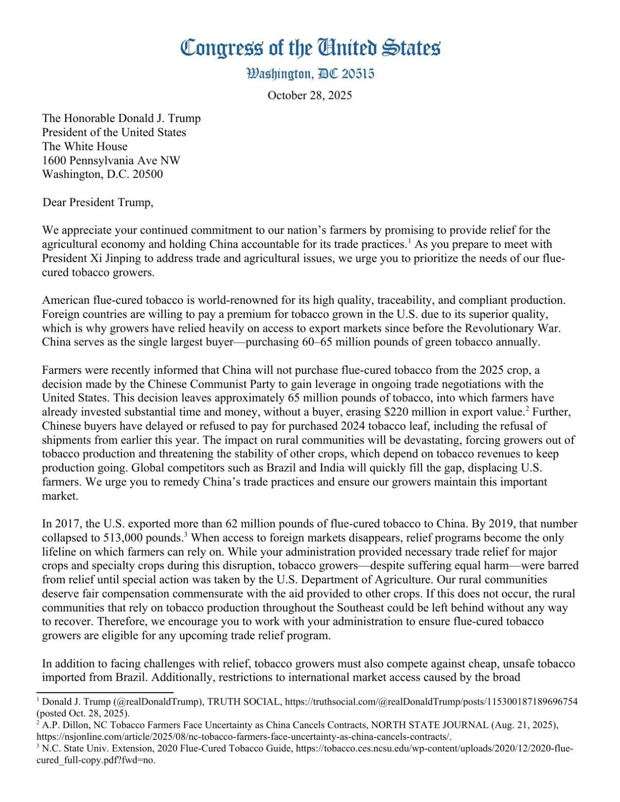 Golden leaf farmers watching Trump, Xi discussions