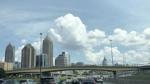Atlanta skyline with cars on a busy highway