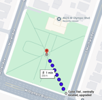 Map showing Bass' campaign rally