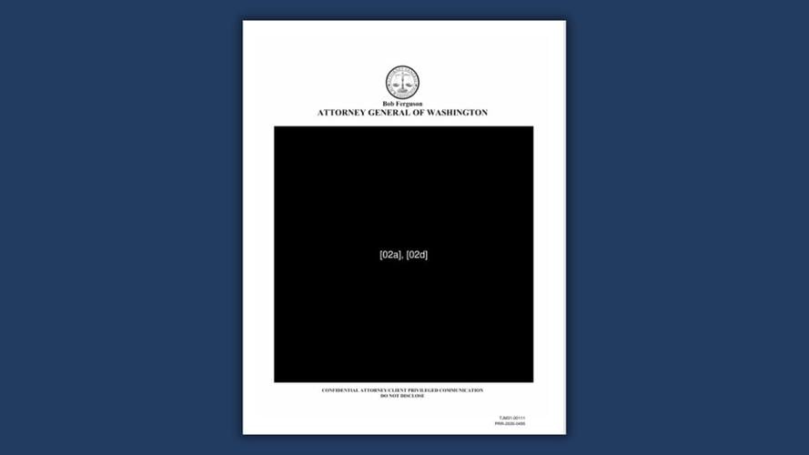 Redacted documents from the Washington Attorney General's Office