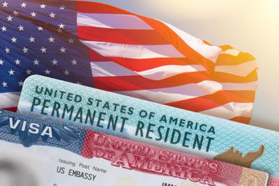 FILE - Visa USA Green Card Permanent Resident Immigration