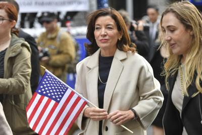 FILE - Kathy Hochul Veterans Day