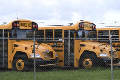 FILE - Broward County Florida school buses