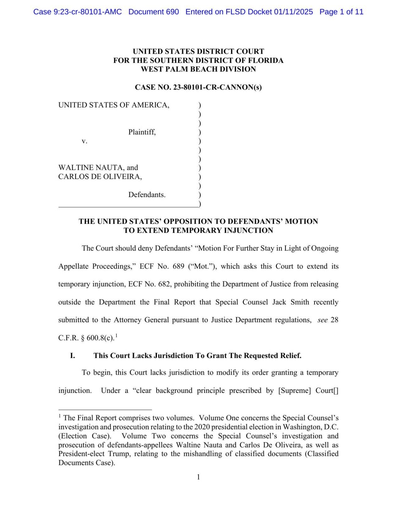 Smith court filing 1-11-25